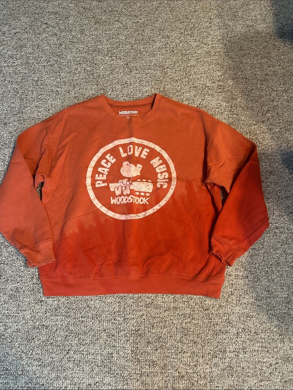 'Peace Love Music' Burnt Orange Crewneck Sweatshirt